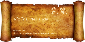 Hári Melinda névjegykártya